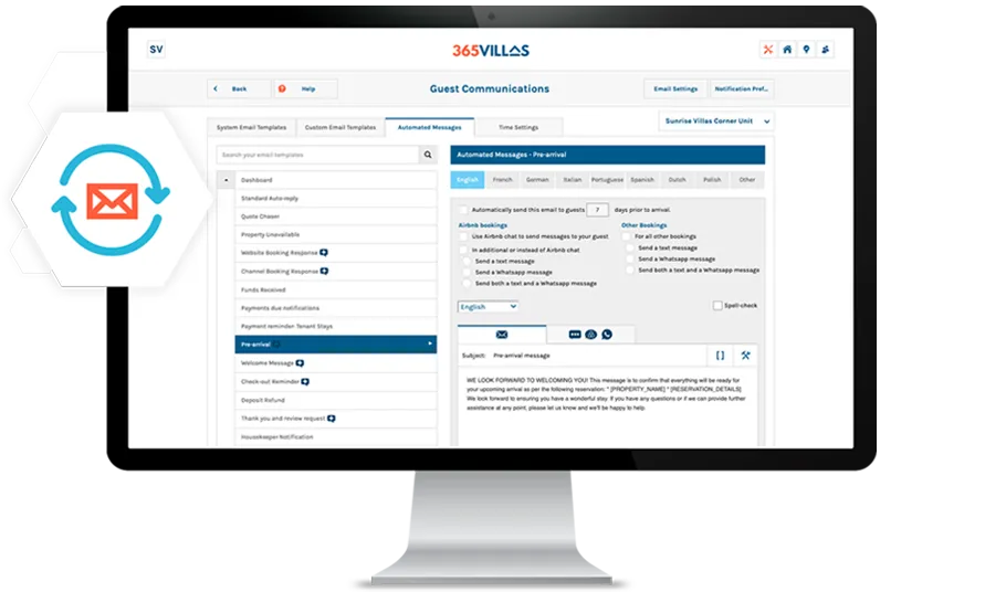 365 Villas Software Guest Communication Feature