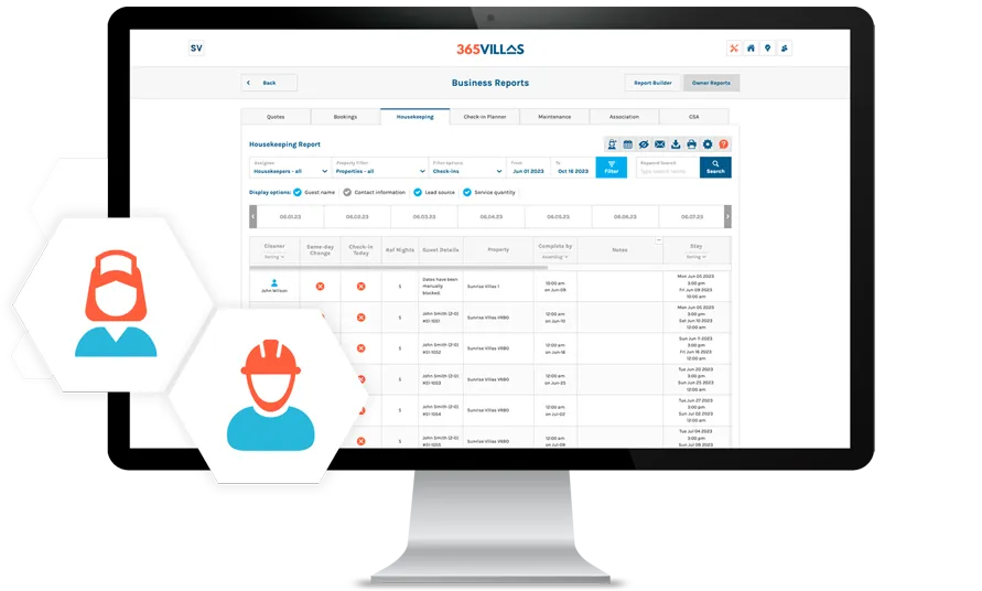 365 Villas Software Business Reports Feature