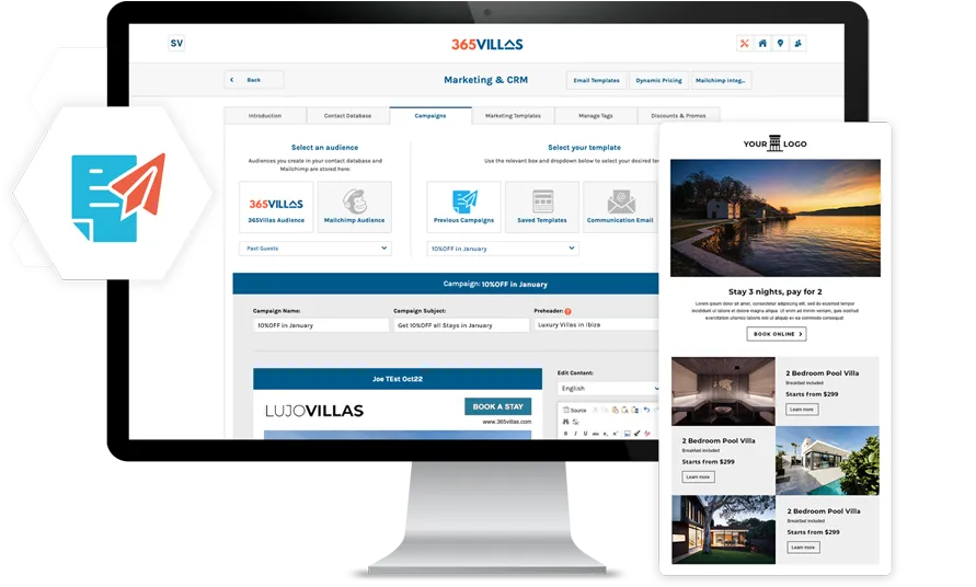 365 Villas Software Marketing CRM Feature