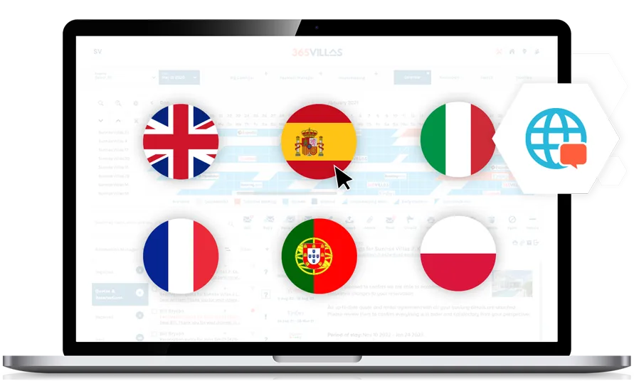 365 Villas Software Multi Language Feature