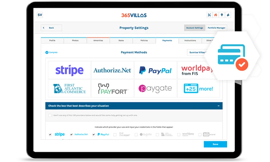 365 Villas Software Online Payment Feature