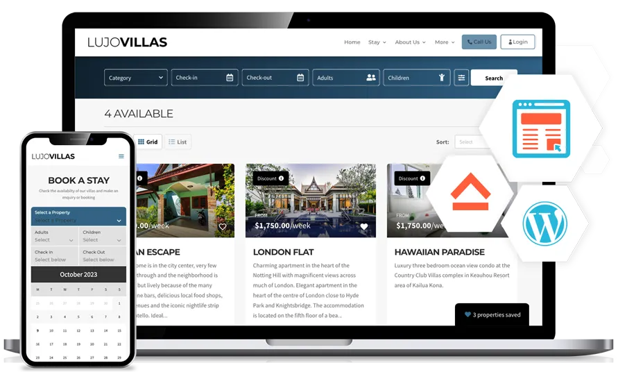 WP plugin Feature of 365 Villas Software